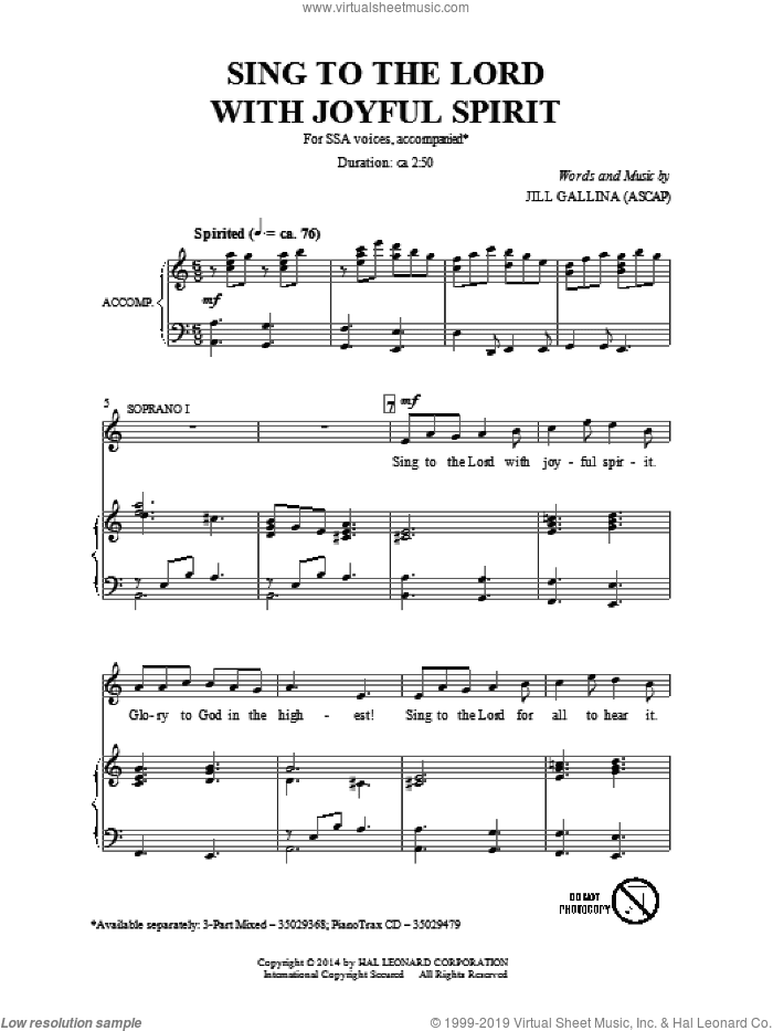 Sing To The Lord With Joyful Spirit