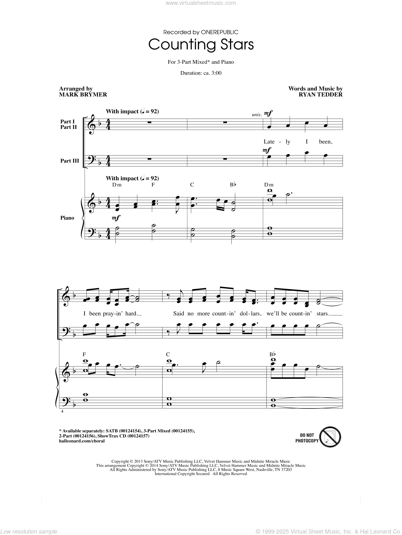 Counting Stars (arr. Mark Brymer)