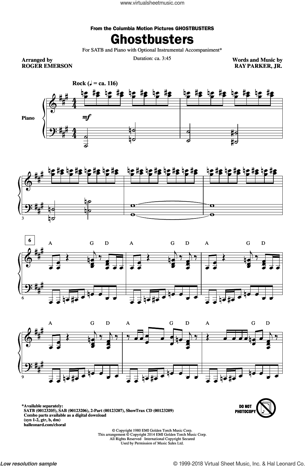 Ghostbusters (arr. Roger Emerson)