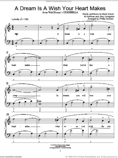 A Dream Is A Wish Your Heart Makes (from Cinderella) (arr. Phillip Keveren)