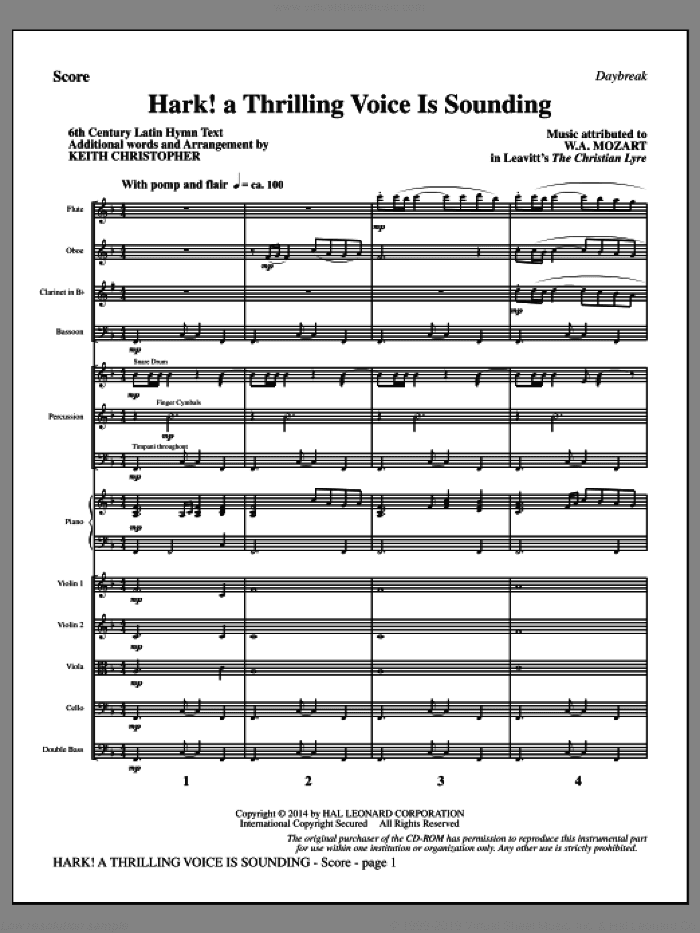 Hark! A Thrilling Voice Is Sounding (COMPLETE)