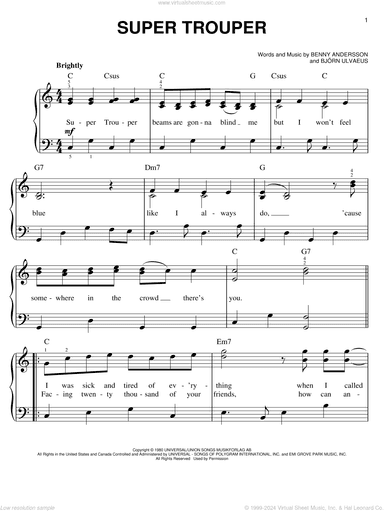 Super Trouper, (easy)