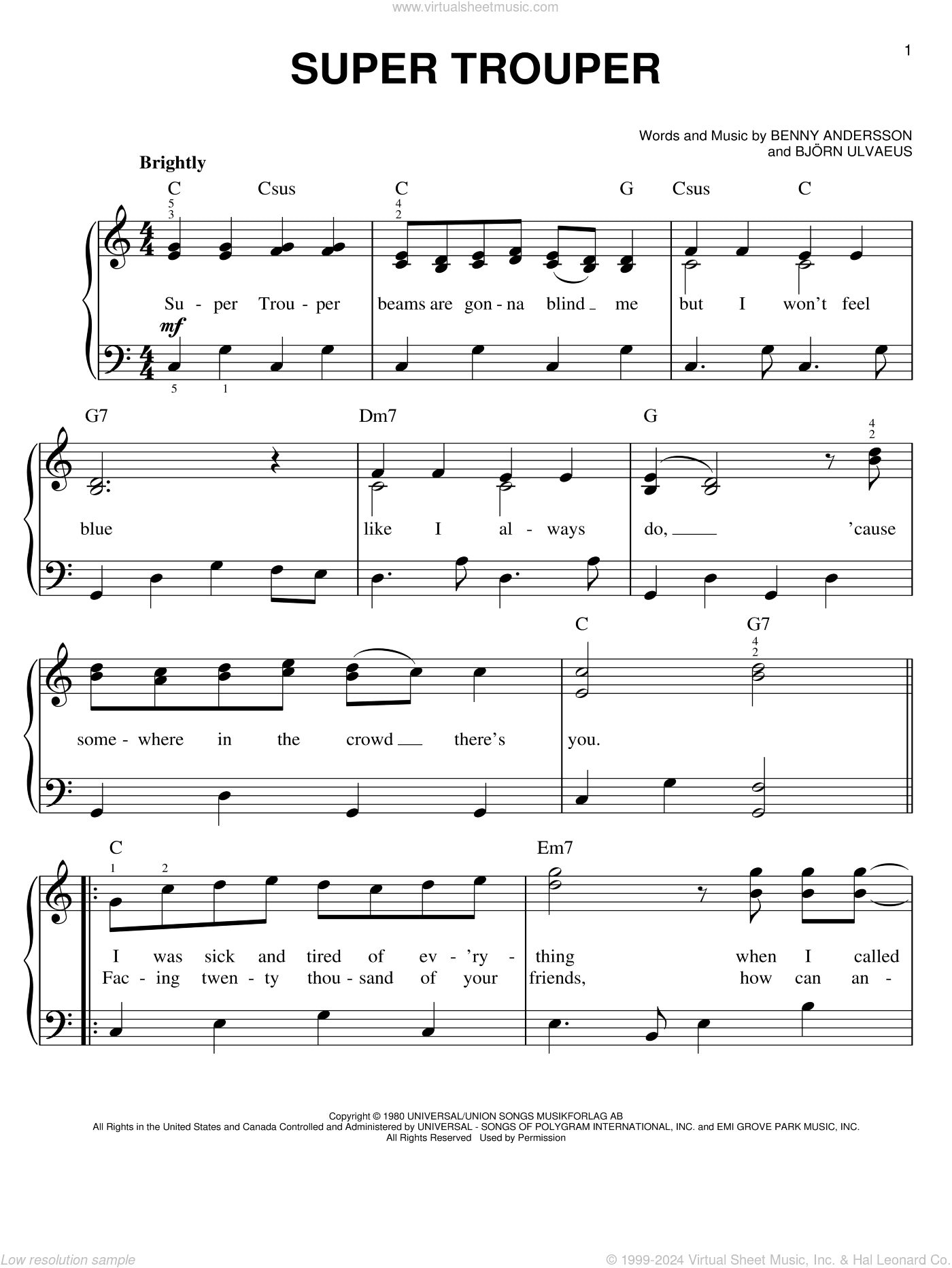Super Trouper, (easy)