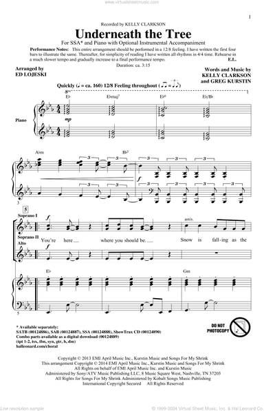 Underneath The Tree (arr. Ed Lojeski)