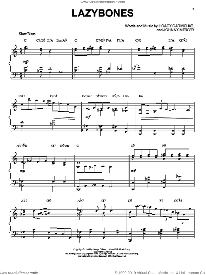 Lazybones [Jazz version] (arr. Brent Edstrom)