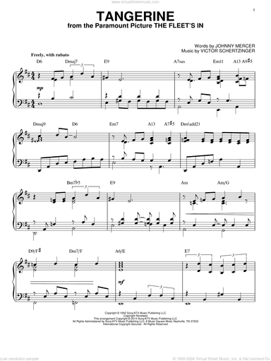Tangerine [Jazz version] (arr. Brent Edstrom)