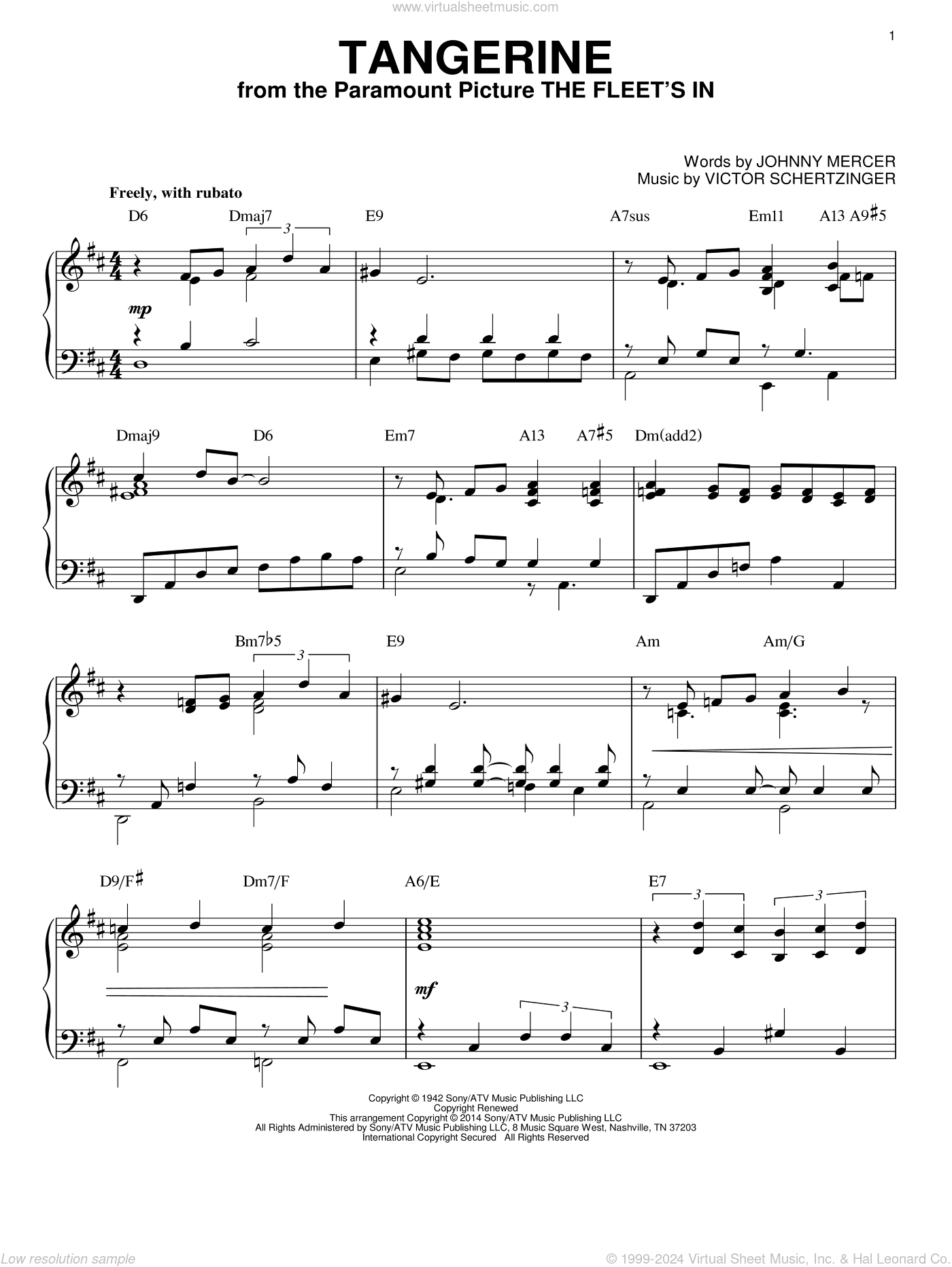 Tangerine [Jazz version] (arr. Brent Edstrom)