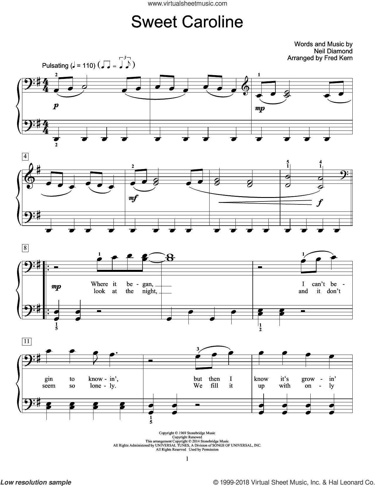 Sweet Caroline (arr. Fred Kern)