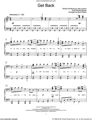 Get Back (arr. Mona Rejino)