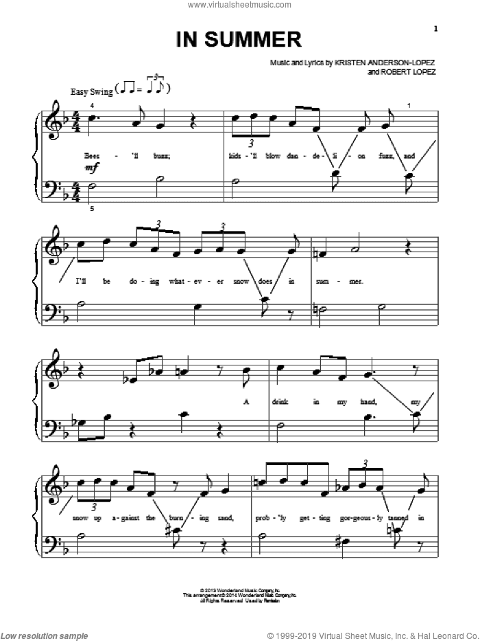 In Summer (from Frozen)
