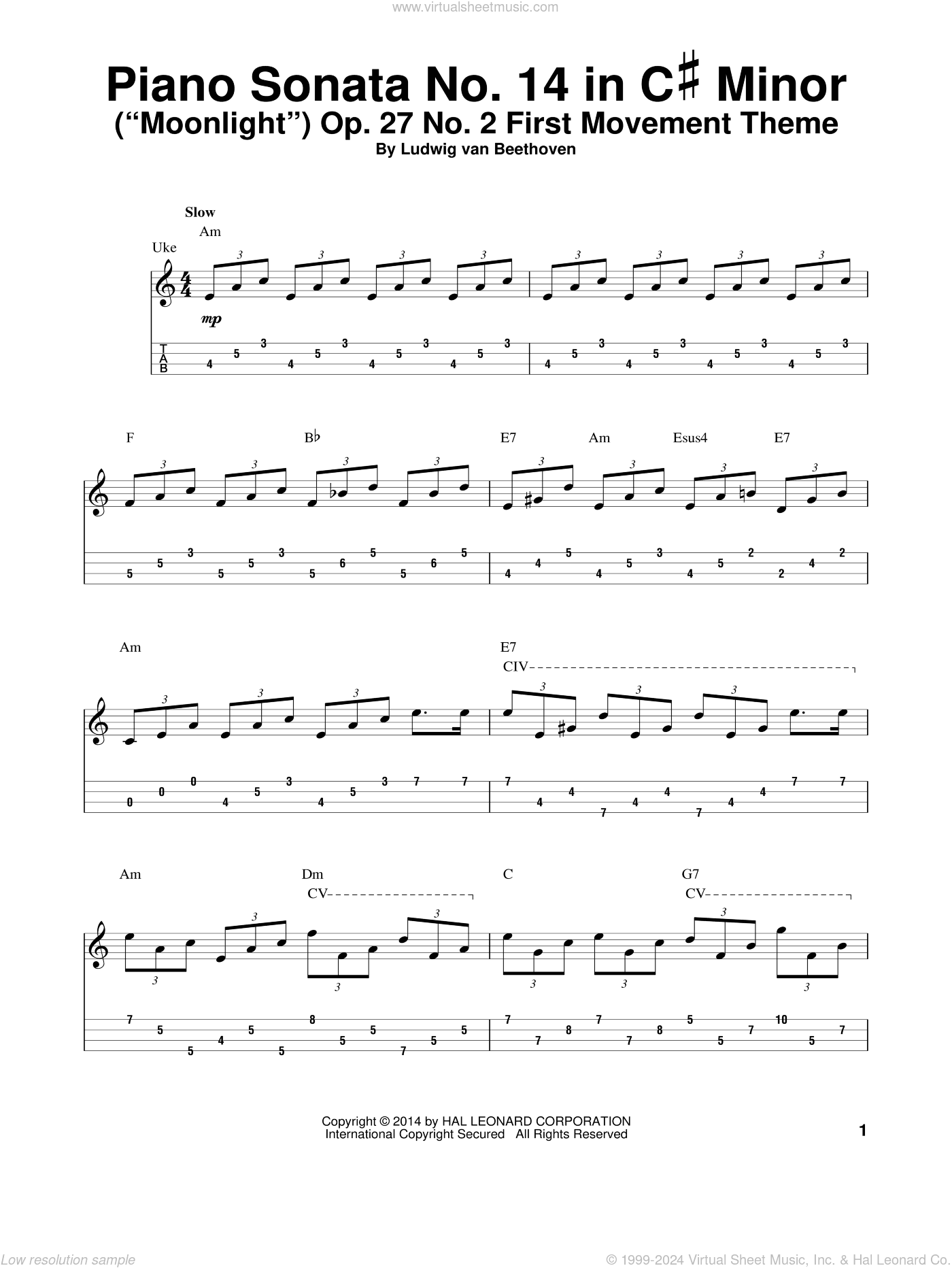 Piano Sonata No. 14 In C# Minor (Moonlight) Op. 27 No. 2 First Movement Theme