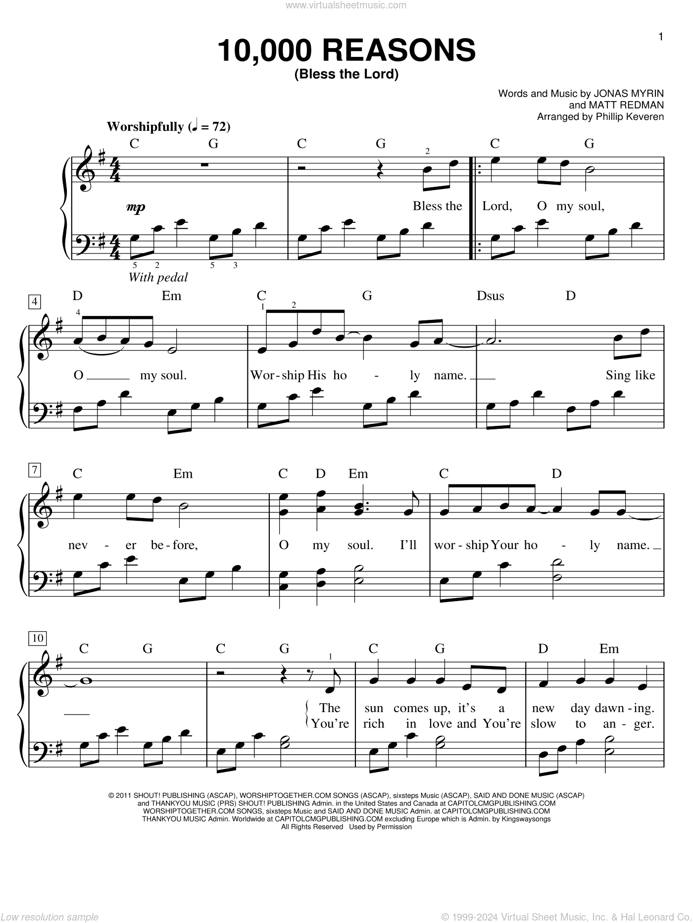 10,000 Reasons (Bless The Lord) (arr. Phillip Keveren)