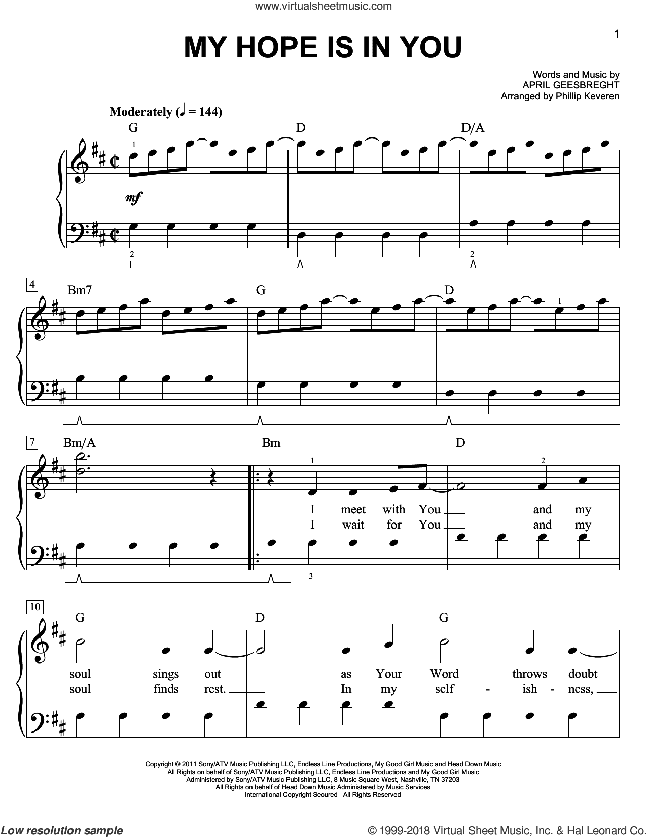 My Hope Is In You (arr. Phillip Keveren)