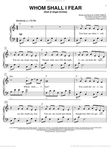 Whom Shall I Fear (God Of Angel Armies) (arr. Phillip Keveren)