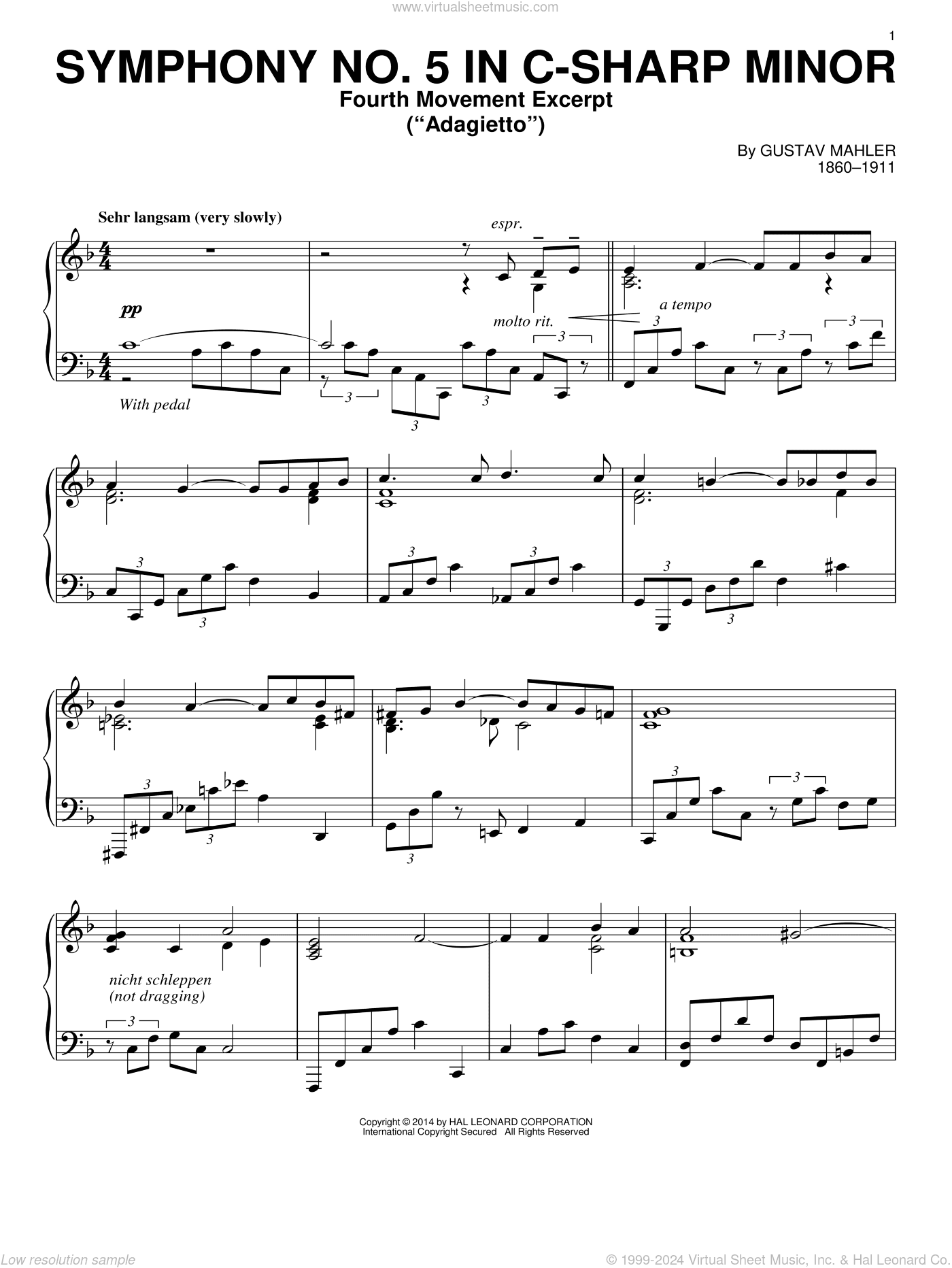 Symphony No. 5 In C-sharp Minor ("Adagietto"), Fourth Movement Excerpt