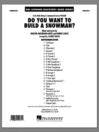 Do You Want to Build a Snowman? (from Frozen) (arr. Johnnie Vinson)