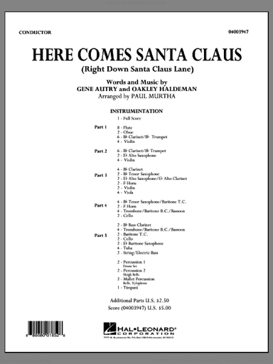 Here Comes Santa Claus (Right Down Santa Claus Lane)