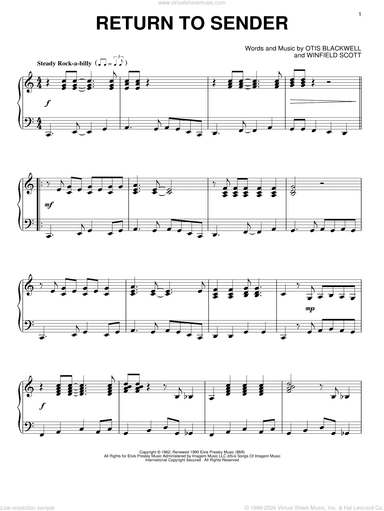 Return To Sender, (intermediate)