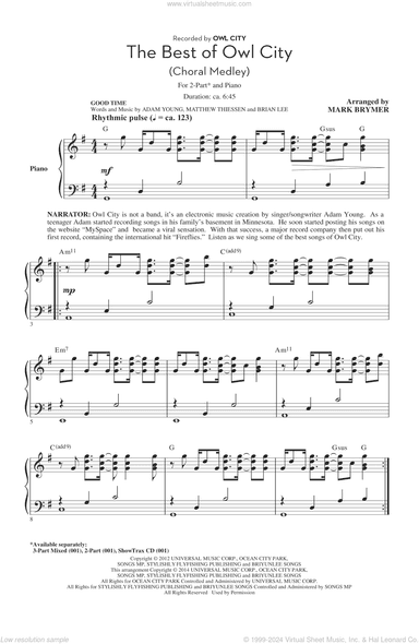 The Best of Owl City (Choral Medley) (arr. Mark Brymer)