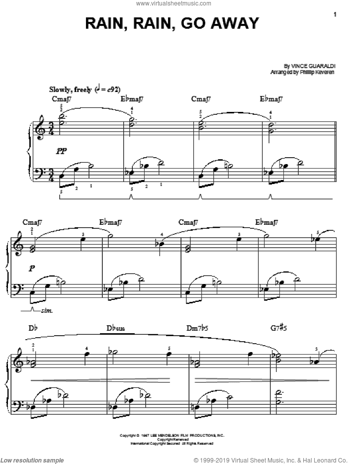Rain, Rain, Go Away (arr. Phillip Keveren)