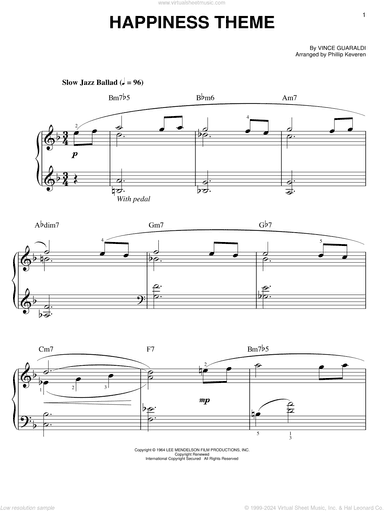Happiness Theme (arr. Phillip Keveren), (easy)