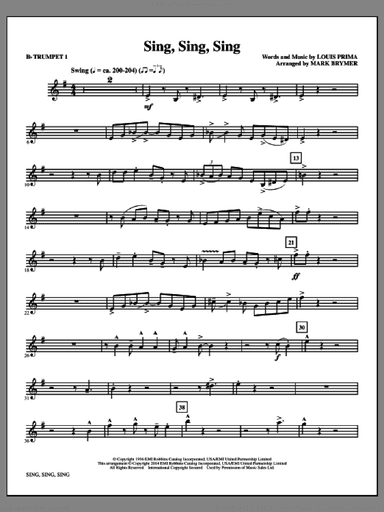 Sing, Sing, Sing (complete set of parts)