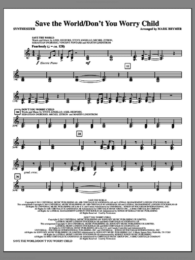 Save the World/Don't You Worry Child (complete set of parts)