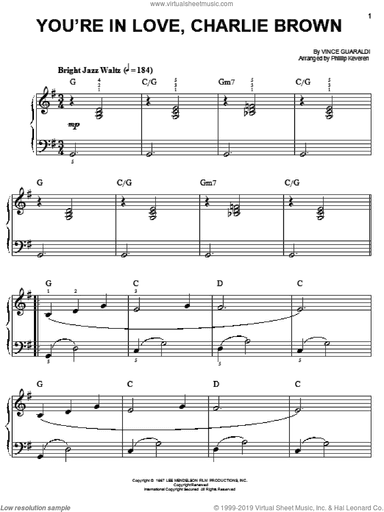 You're In Love, Charlie Brown (arr. Phillip Keveren)