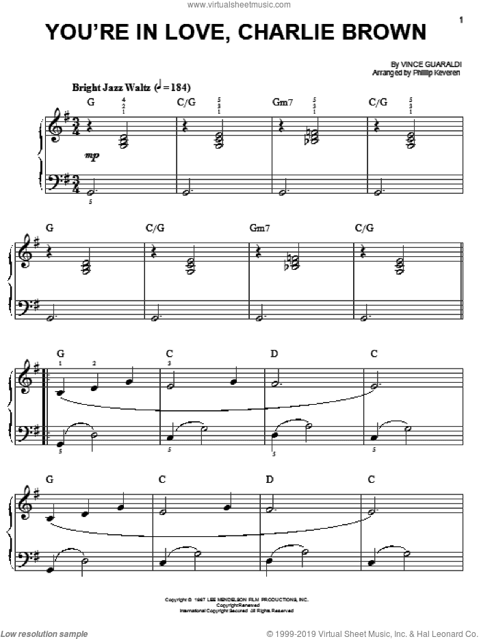 You're In Love, Charlie Brown (arr. Phillip Keveren)