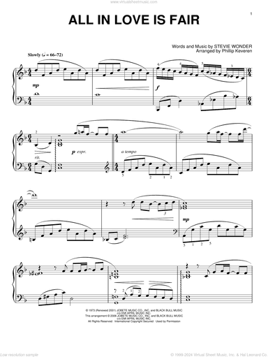 All In Love Is Fair (arr. Phillip Keveren)