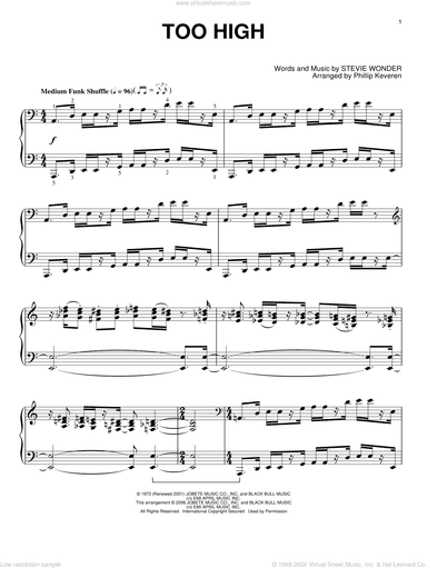 Too High (arr. Phillip Keveren)