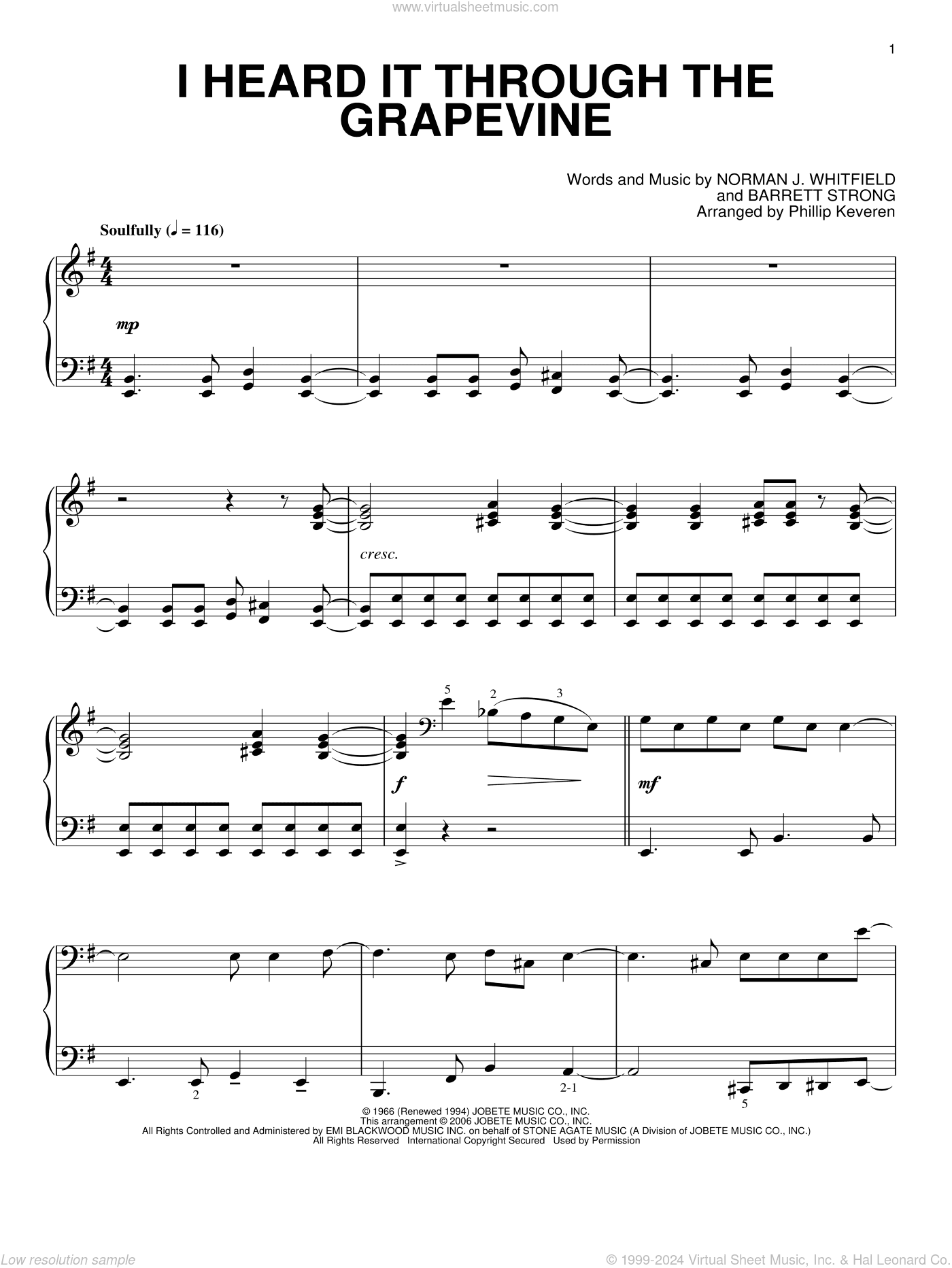 I Heard It Through The Grapevine (arr. Phillip Keveren)