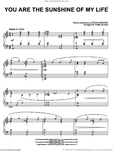 You Are The Sunshine Of My Life (arr. Phillip Keveren)