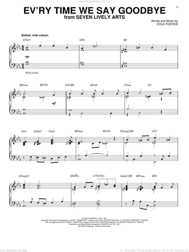 Ev'ry Time We Say Goodbye [Jazz version] (arr. Brent Edstrom)