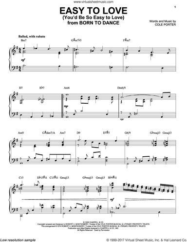 Easy To Love (You'd Be So Easy To Love) [Jazz version] (arr. Brent Edstrom)