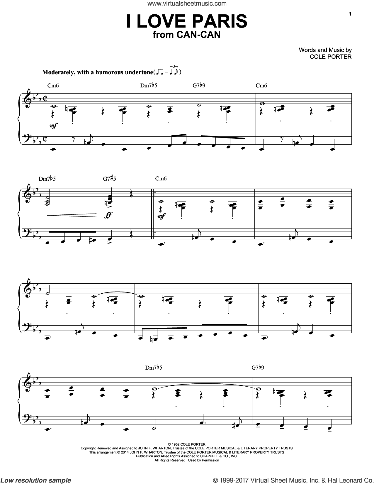 I Love Paris [Jazz version] (arr. Brent Edstrom)