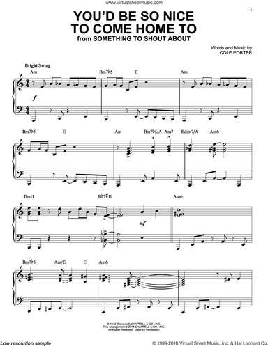 You'd Be So Nice To Come Home To [Jazz version] (arr. Brent Edstrom)