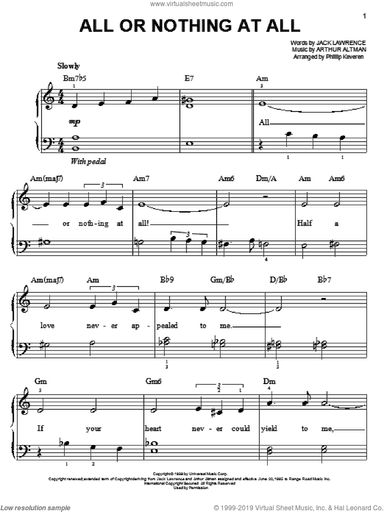 All Or Nothing At All (arr. Phillip Keveren)