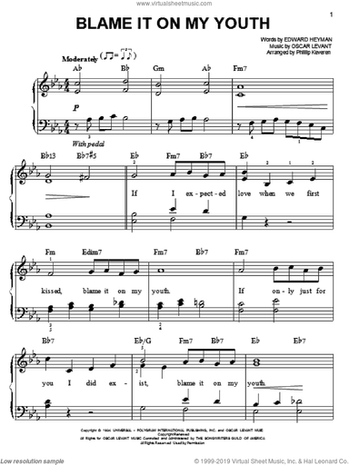 Blame It On My Youth (arr. Phillip Keveren)