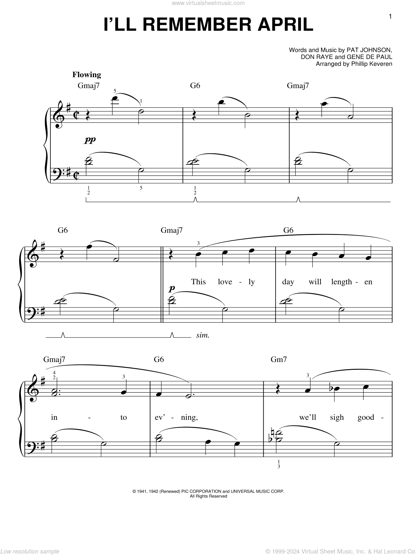 I'll Remember April (arr. Phillip Keveren)