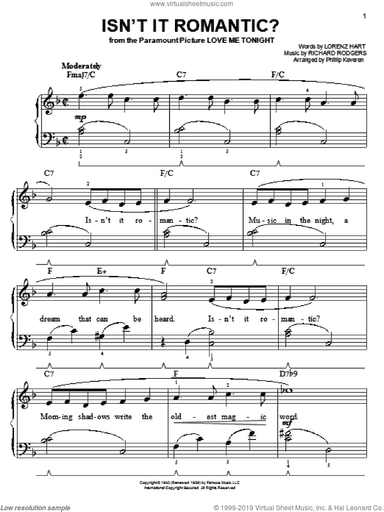 Isn't It Romantic? (arr. Phillip Keveren)