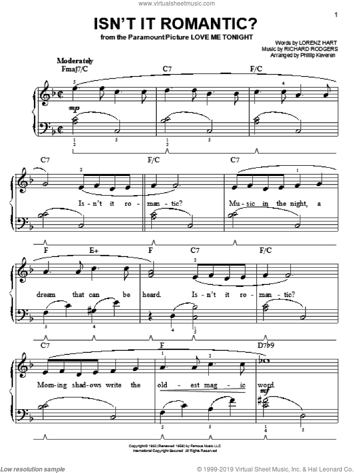 Isn't It Romantic? (arr. Phillip Keveren)