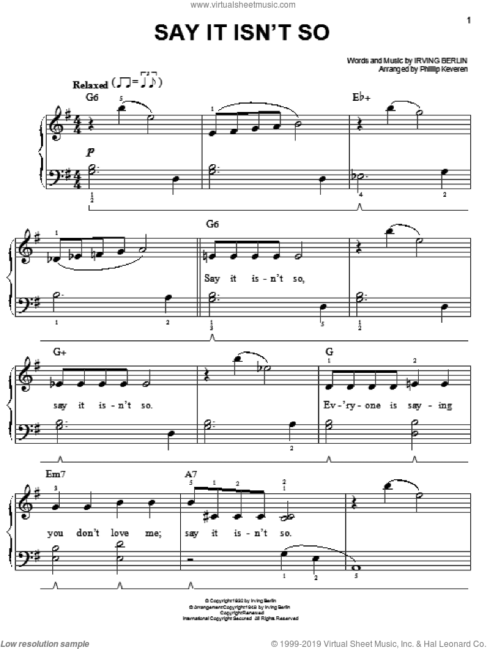Say It Isn't So (arr. Phillip Keveren)