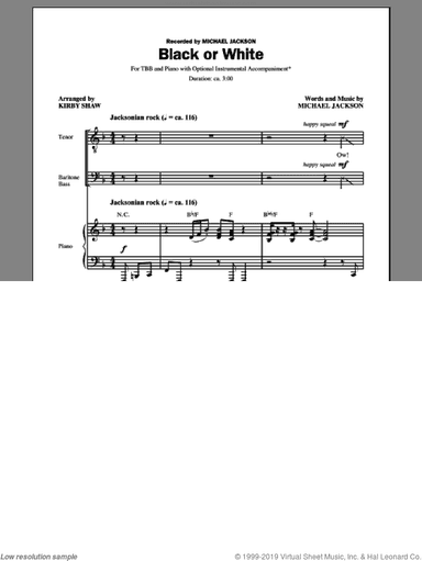 Black Or White (arr. Kirby Shaw)