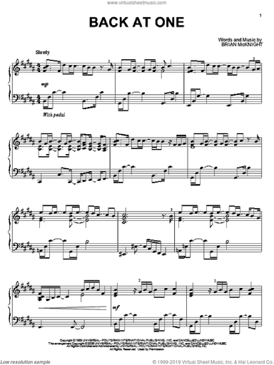 Back At One, (intermediate)