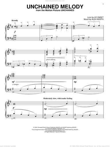 Unchained Melody, (intermediate)