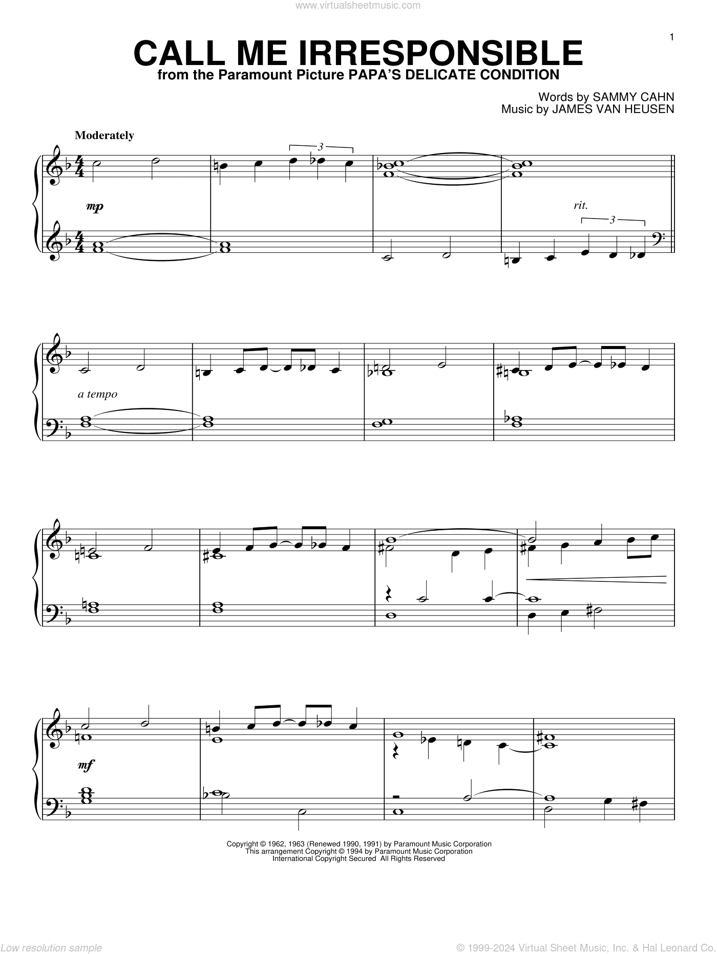 Call Me Irresponsible, (intermediate)