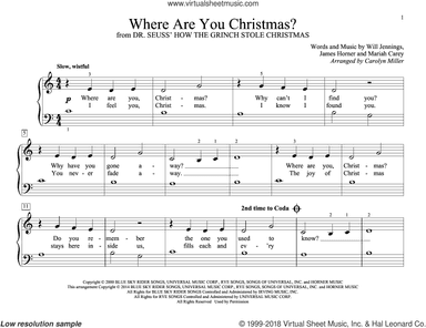 Where Are You Christmas? (arr. Carolyn Miller) (from How The Grinch Stole Christmas)
