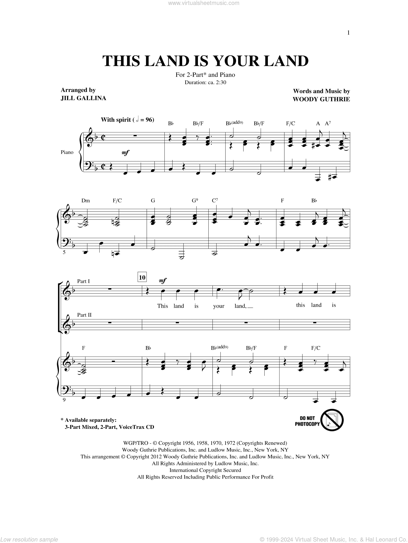 This Land Is Your Land (arr. Jill Gallina)