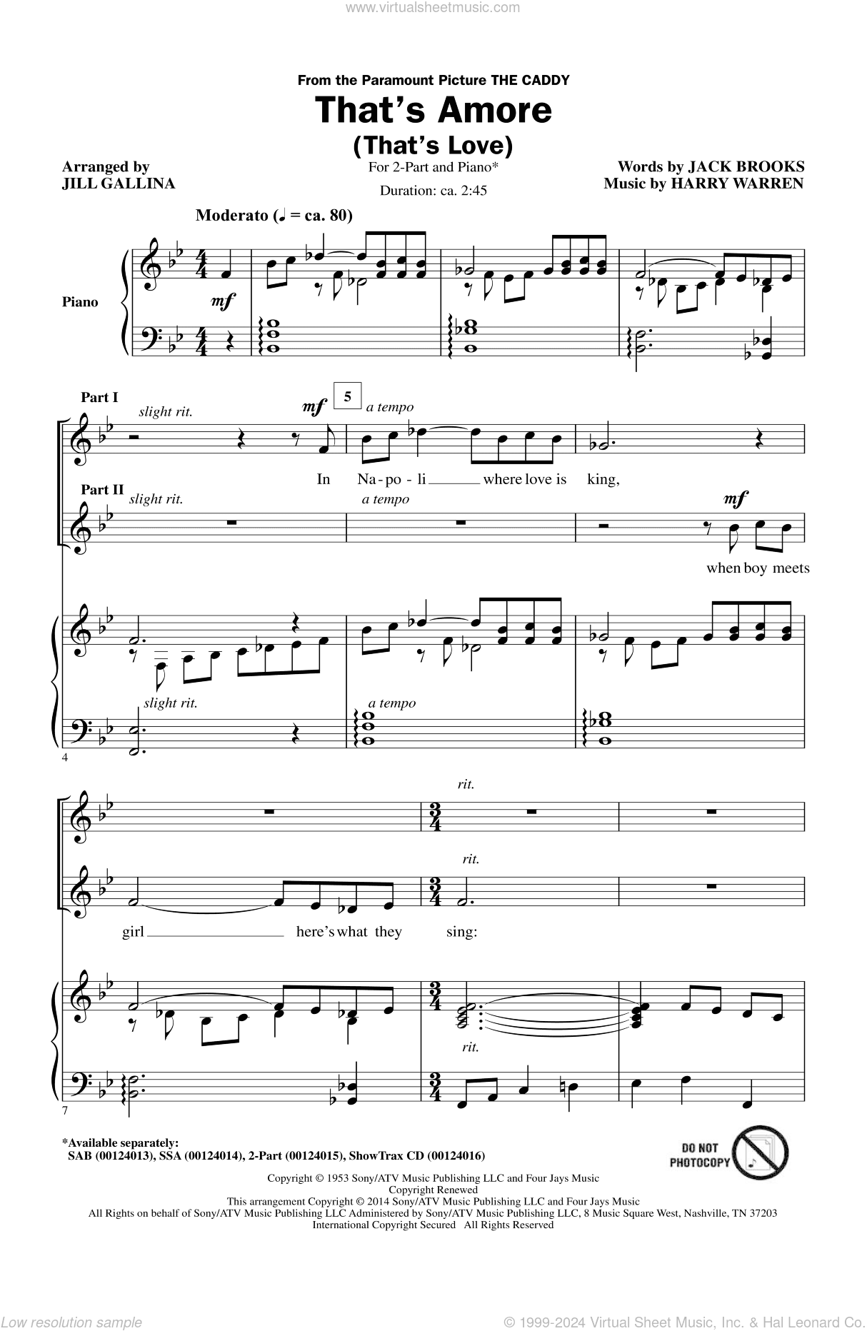 That's Amore (That's Love) (arr. Jill Gallina)